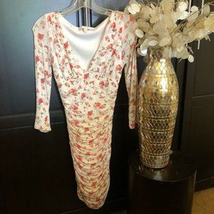 Guess Flower Print Rouched Dress